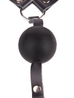 Чёрный кляп-шар 4,5см на кожаных ремешках с пряжкой Sitabella BDSM Accessories 3006-1