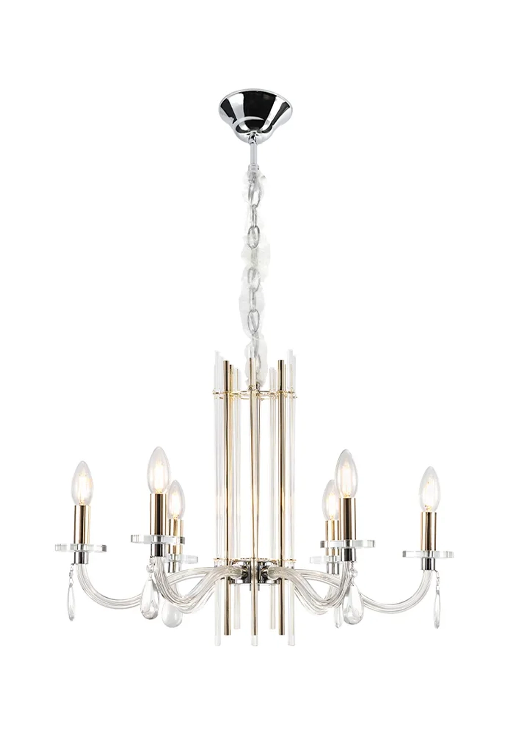 Люстра Crystal Lux AURELIO SP6 GOLD+CHROME/TRANSPARENT