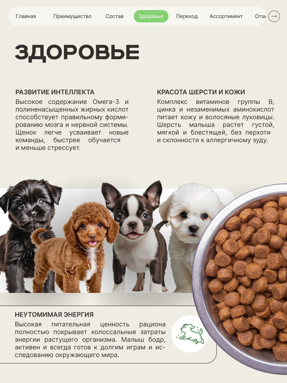 Корм сухой для щенков породы Немецкая овчарка, премиум полнорационный комплекс, с ягненком, 2,5 кг, QUATTRO