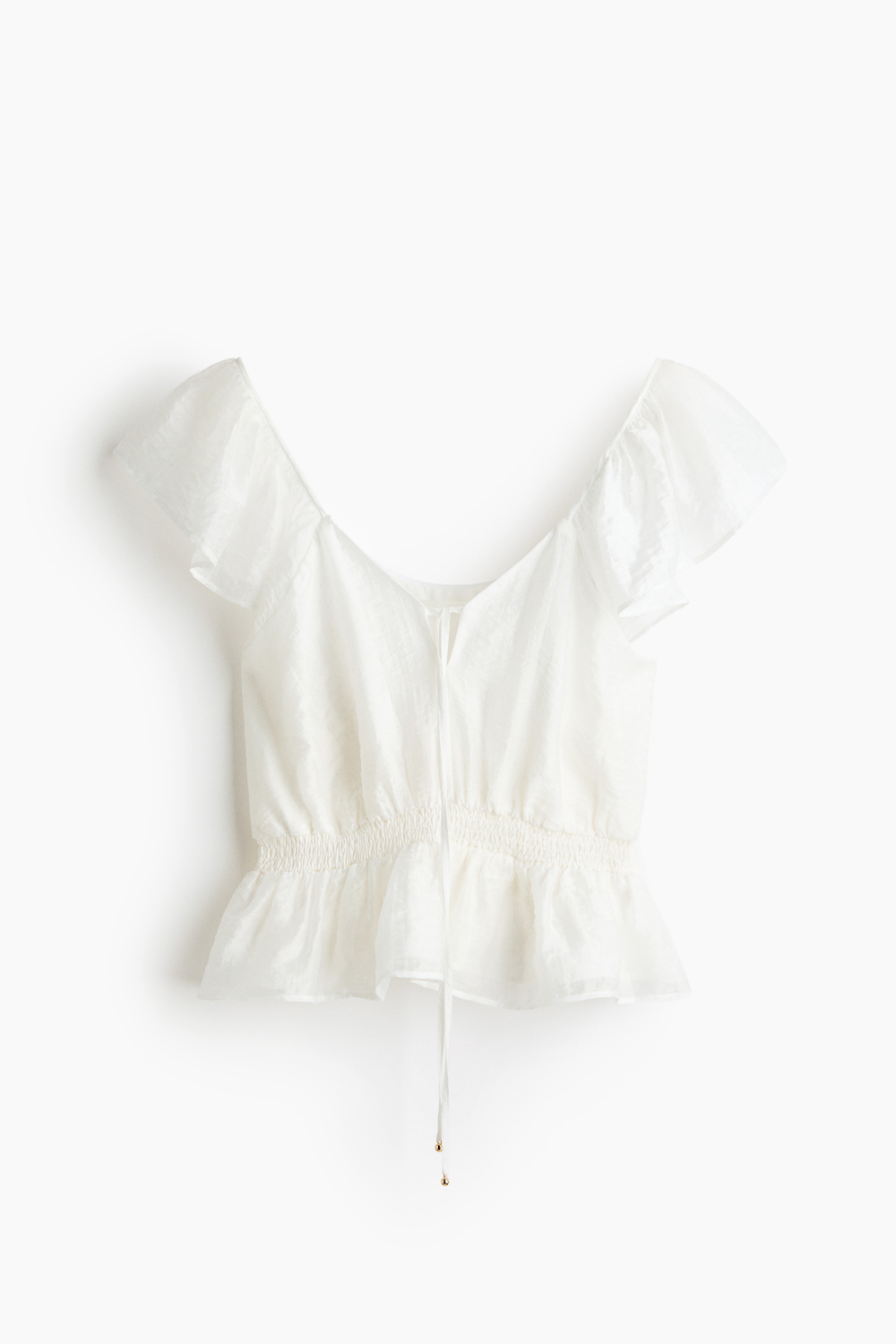 Блузка с рукавами-воланами и баской - H&M
