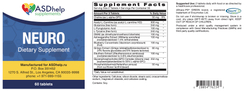 NEURO — этикетка (Supplement Facts)
