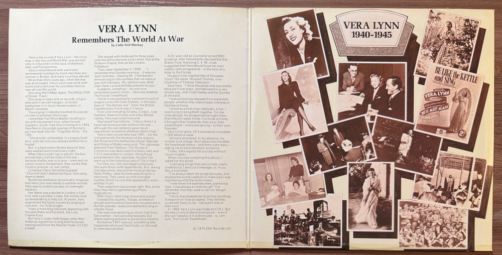 Vera Lynn - Remembers The World At War (Англия 1974г.)