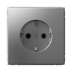 Розетка с заземлением Systeme Electric ArtGallery Сталь, самозажимные клеммы GAL000943S