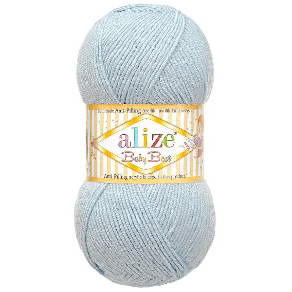 Пряжа Alize (Ализе) Baby Best / уп.5 мот. по 100 г, 240м, 040 голубой A