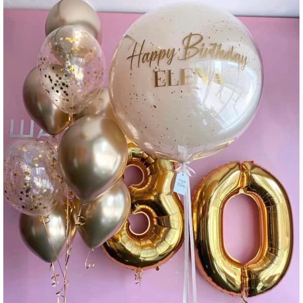 Композиция из шаров на 30 лет Happy Birthday
