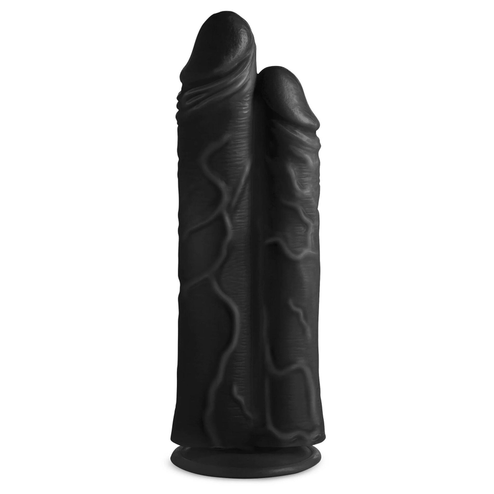 Черный сдвоенный фаллоимитатор Double Stuffer 10’’ Double Pecker Dildo - 27 см. (Цвет: черный)