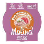 MOLINA Влажный корм для собак мелких пород с цыплёнком и тунцом в желе 0,075 кг