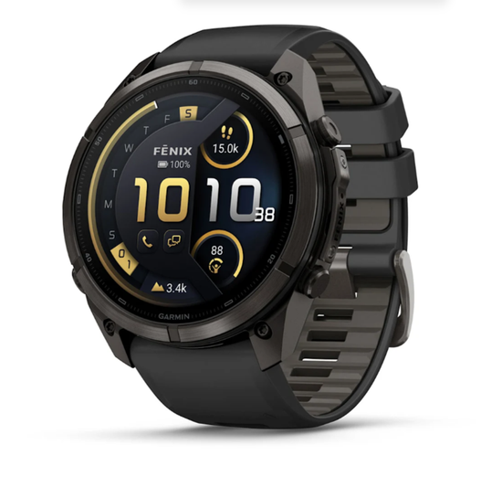 Умные часы Garmin Fenix 9 PRO INREACH, 51 мм, AMOLED, Sapphire Carbon Gray DLC Titanium with Black/Pebble Gray Silicone Band