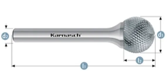 Борфреза твердосплавная Karnasch форма F, 3х8х3х38 мм, насечка HP-11 Micro, покрытие Blue-Tec, арт. 11.6084-010