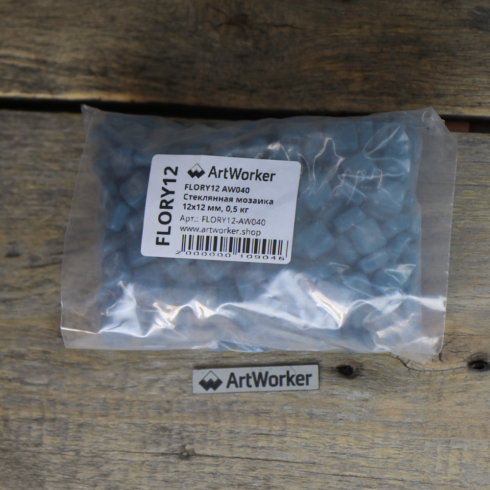 Стеклянная мозаика FLORY12 AW040 Голубой цвет 12x12 мм ArtWorker