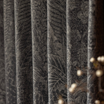 Шерстяная портьерная ткань «Graphite Tweed» — натуральная шерсть с вертикальным меланжевым рисунком для штор от пола до потолка