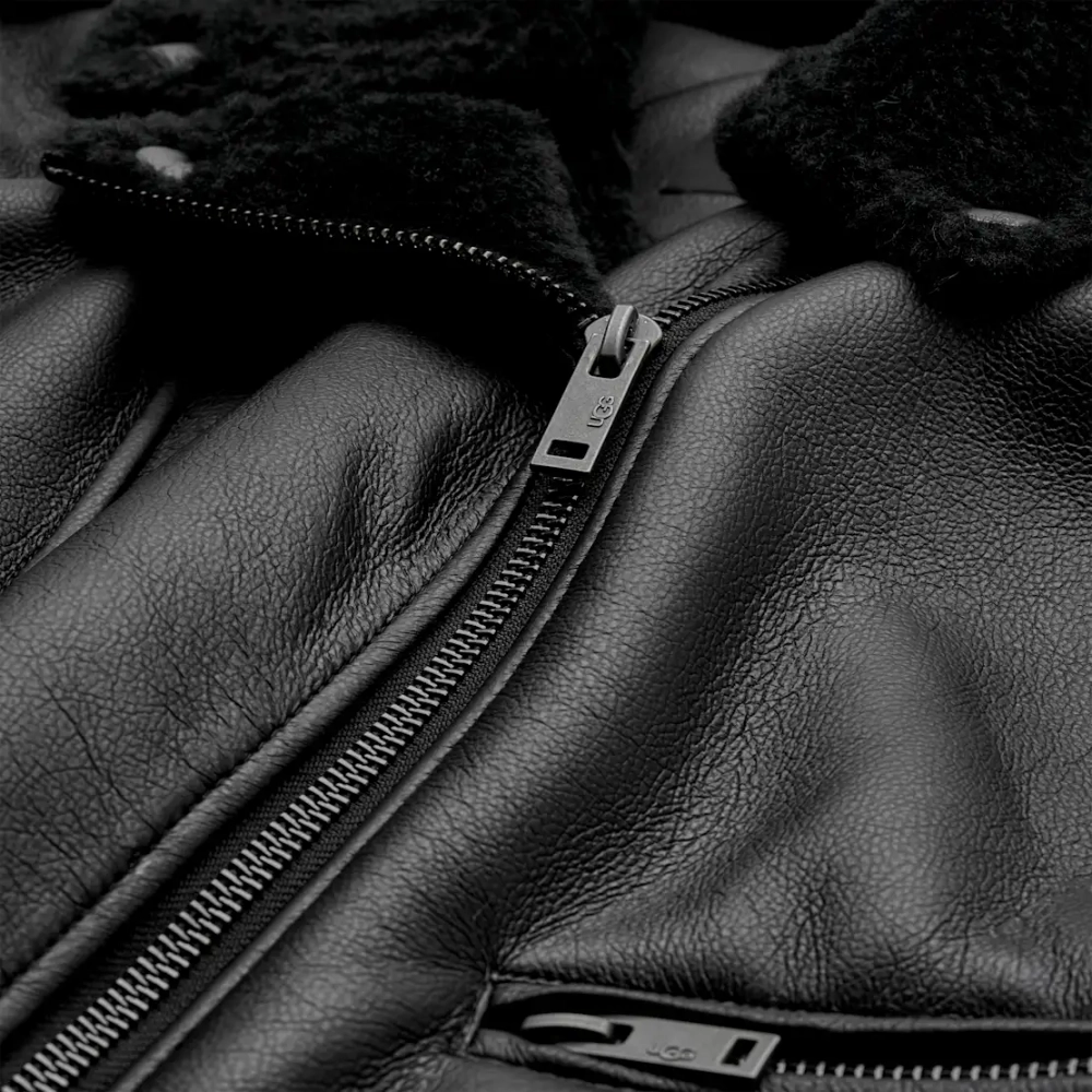 UGG Байкерская куртка Finnian LuxeFluff, черный