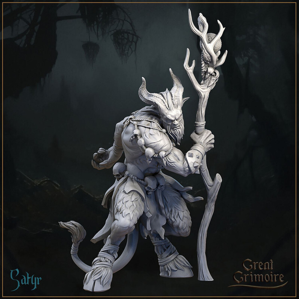 Сатир Фавн Маг Друид миниатюра для dnd, днд, pathfinder, фентези, Настольная игра, НРИ, Варгейм, РПГ