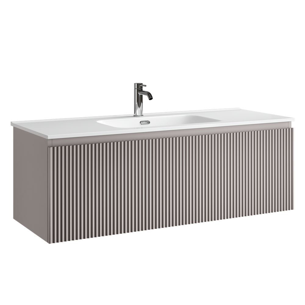 Тумба подвесная SANCOS Сноб Р 1.0 (Snob R 1.0) 1195х445х406, c одним ящиком оснащенным доводчиками, Пыльная роза (Doha Soft), арт.SNR1.0120SM