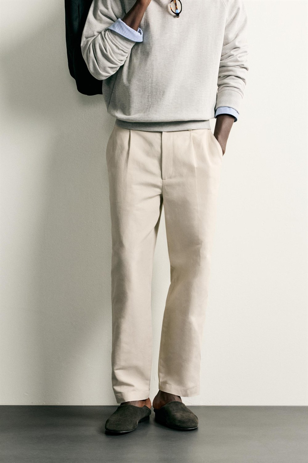 БРЮКИ RELAXED FIT ИЗ ХЛОПКА И ЛЬНА — ZARA · 0706/670