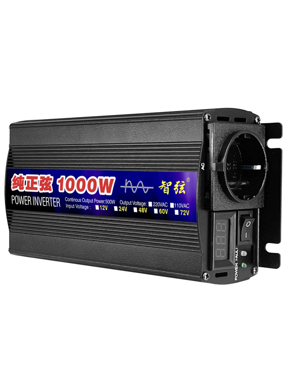 Инвертор 24V-220V 1000W ERO Иероглиф чистый синус