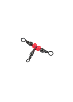 Вертлюжок рыболовный Fish Crystal  на три направления (красная бусина) TRIPLE SWIVEL 1706 14х16 (5 упаковок)