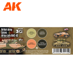 Набор красок AK Interactive British Army Colors Africa Late 1942-43 Set 3G, 4 краски