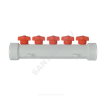 Коллектор PP-R белый Дн 40х20 на 3 выхода с кранами VALFEX 101134003