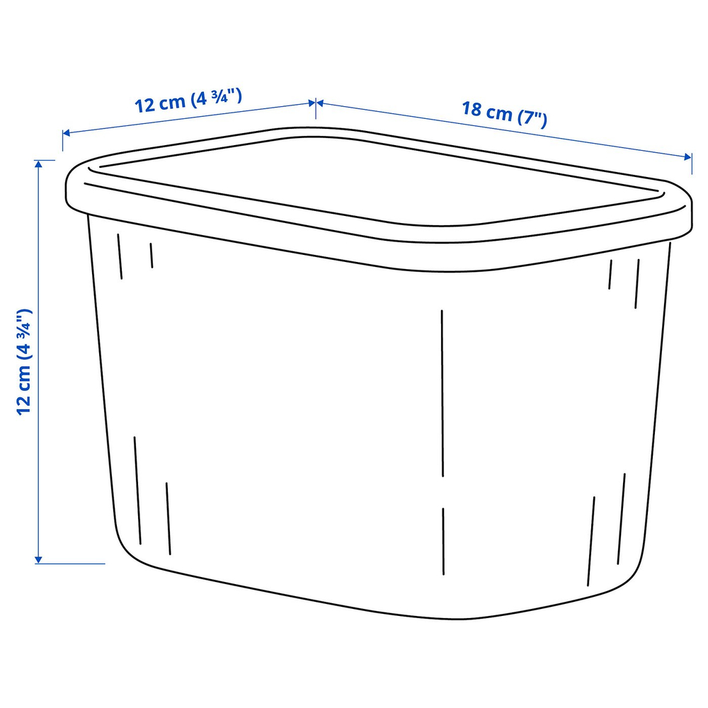 IKEA RYKTA  (ИКЕА РИКТА)  -  Контейнер с крышкой - прозрачный серо-синий 12x18x12 см/1.5 л