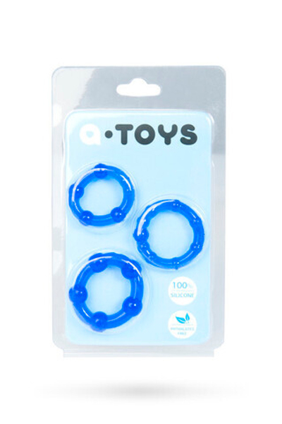 Набор эластичных эрекционных колец A-Toys (синие) (Цвет: синий)