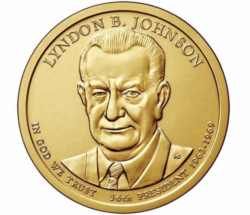 1 доллар 36-й Президент США Джонсон 2015 год