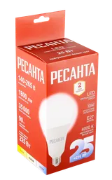 Лампа светодиодная Ресанта LL-R-A95-25W-230-4K-E27 — фото 3