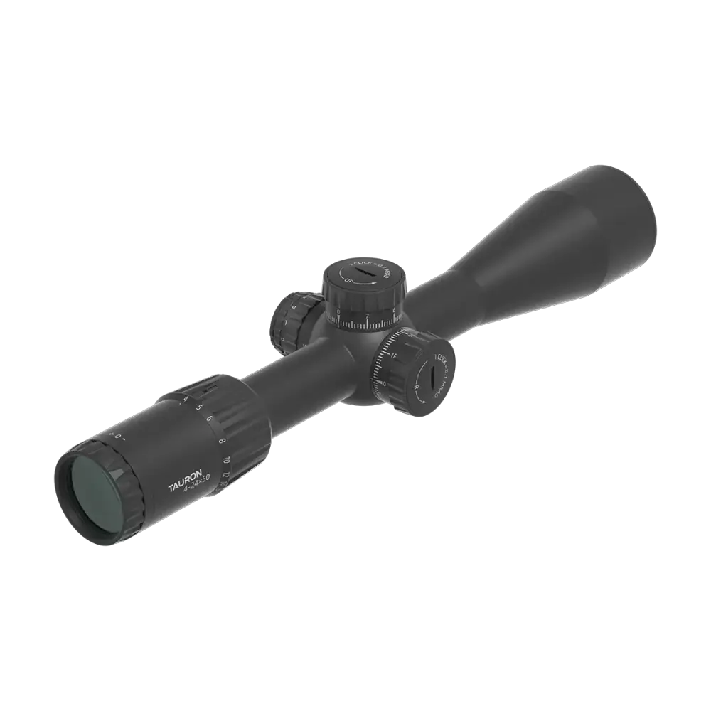 Оптический прицел Vector Optics Tauron 4-24x50 FFP, сетка MPX1 Mil, 30мм, тактические барабаны, азотозаполненный, подсветка красным (SCFF-65)