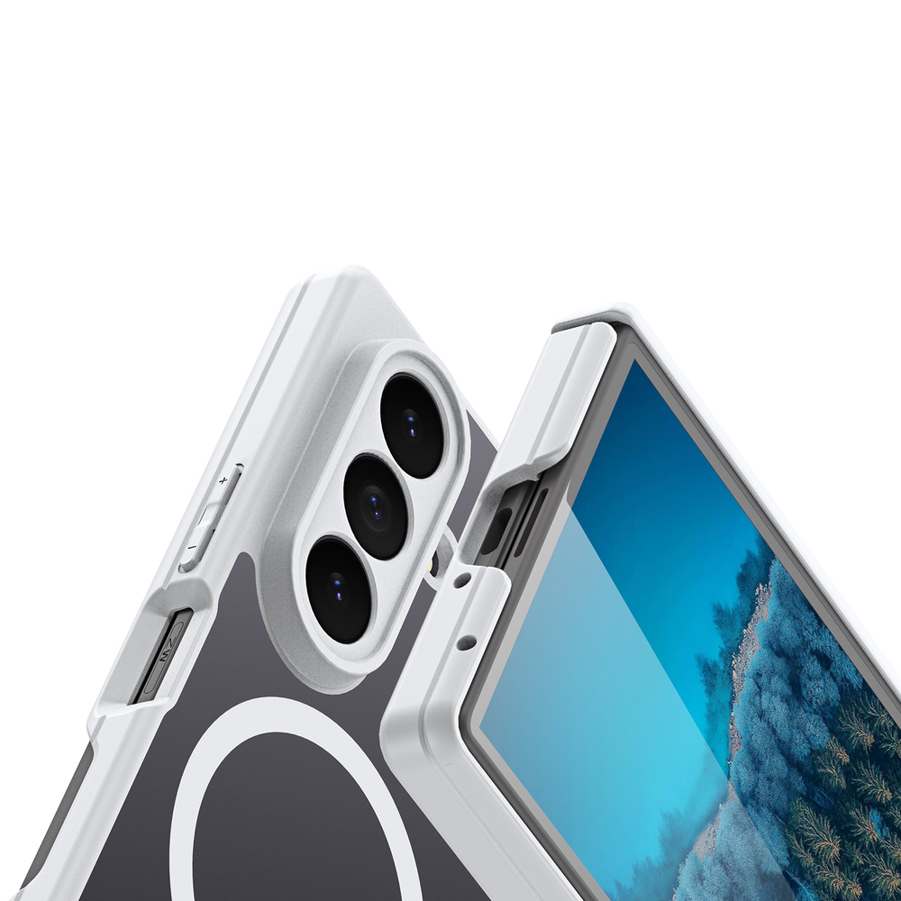 Усиленный чехол белого цвета с MagSafe для Samsung Galaxy Z Fold 8 Ultra, серия Expn Series Magnetic от Dux Ducis