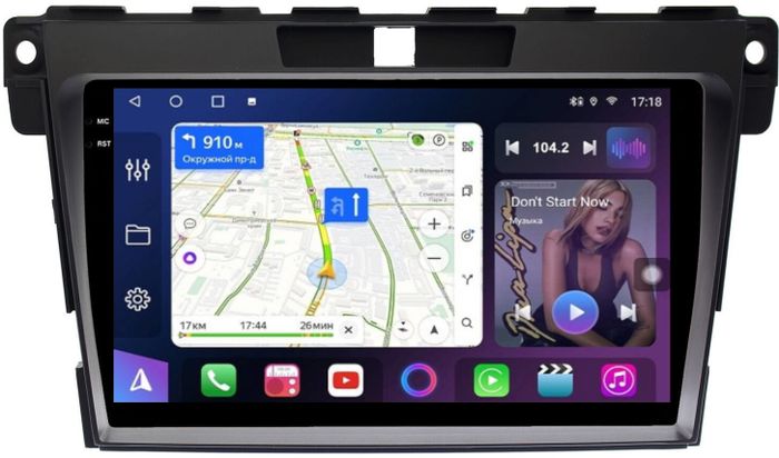 Магнитола для Mazda CX-7 2006-2012 - FarCar S400-TS18 монитор 9.5" QLED на Android 14, CarPlay, 4G SIM-слот