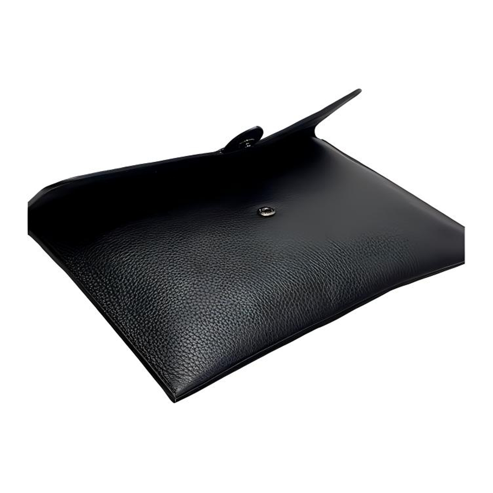 COACH Tablet Leather Clutch Briefcase Laptop Bag Unisex Black