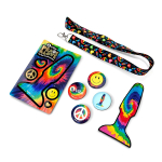 Анальная премиум-пробка с эффектом римминга 15см b-Vibe Peace & Love Tie-Dye BV-026