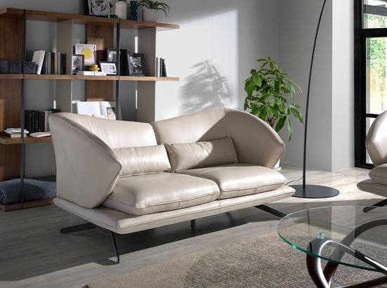Диван 2-х местный 6145/KF2157-2P-M5652 Angel Cerda кожаный с декоративными подушками