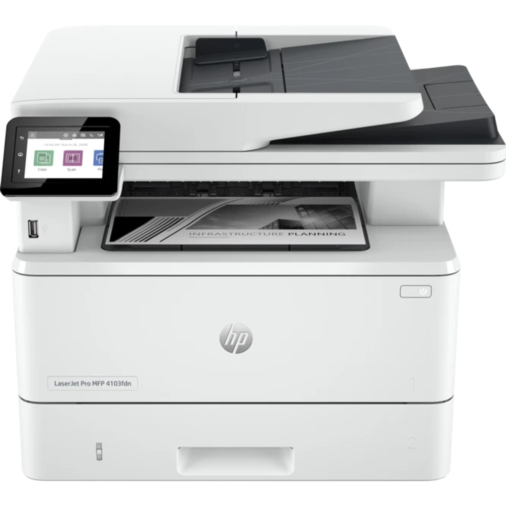 HP LaserJet Pro MFP 4103fdn (2Z628A_B19) {A4, 1200dpi, 38ppm, 512Mb, 1200 MHz tray 100+250 pages USB+Ethernet Prin, старт. картр. 3050стр.}