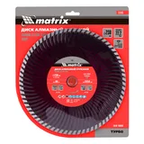 Диск алмазный, отрезной Turbo, 230 х 22.2 мм, сухая резка Matrix Professional — фото 6