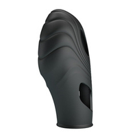 Рельефная вибронасадка 7,8см на палец Pretty Love Lich Finger Vibrator Black BI-014752