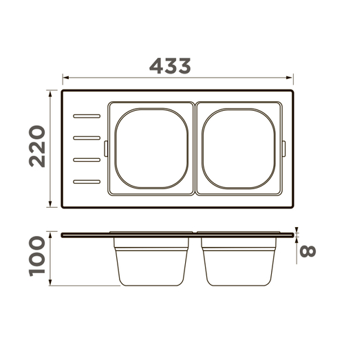 Контейнер Omoikiri DC-02-2-GB