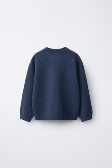 ZARA СВИТЕР ИЗ 100% КАШЕМИРА, ВЫЦВЕТШИЙ СИНИЙ