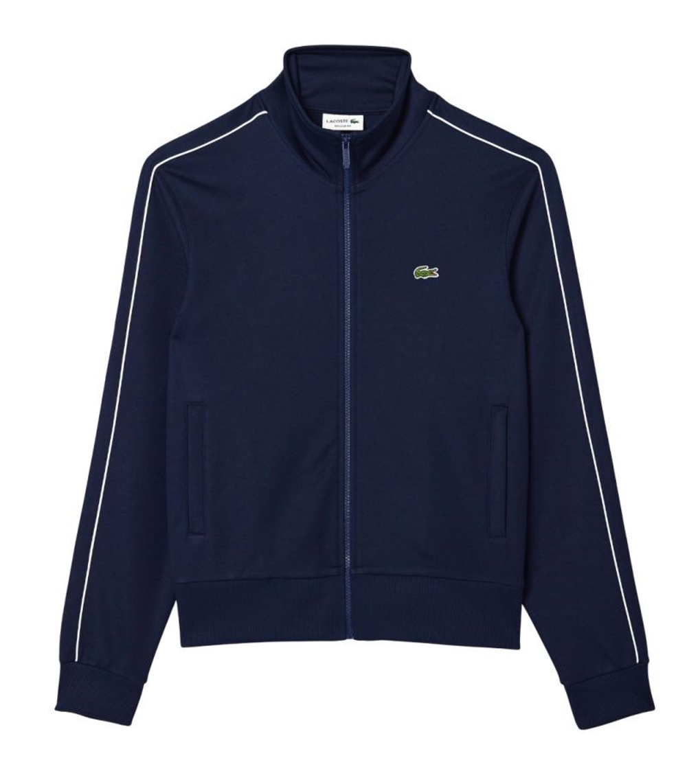 Мужская теннисная кофта Lacoste Paris Piqué Zip Front Track - небесный