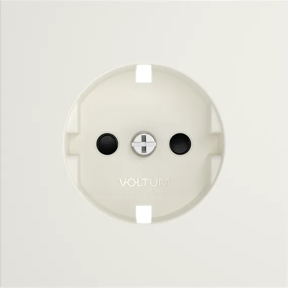Накладка для розетки с заземлением и защитными шторками Voltum S70 Хлопок VLS000713
