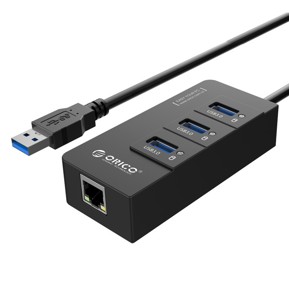USB-хаб Orico HR01 3xUSB3.0/RJ45 черный