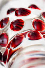 Фаллоимитатор Sexus Glass стеклянный с красными точками 21 см
