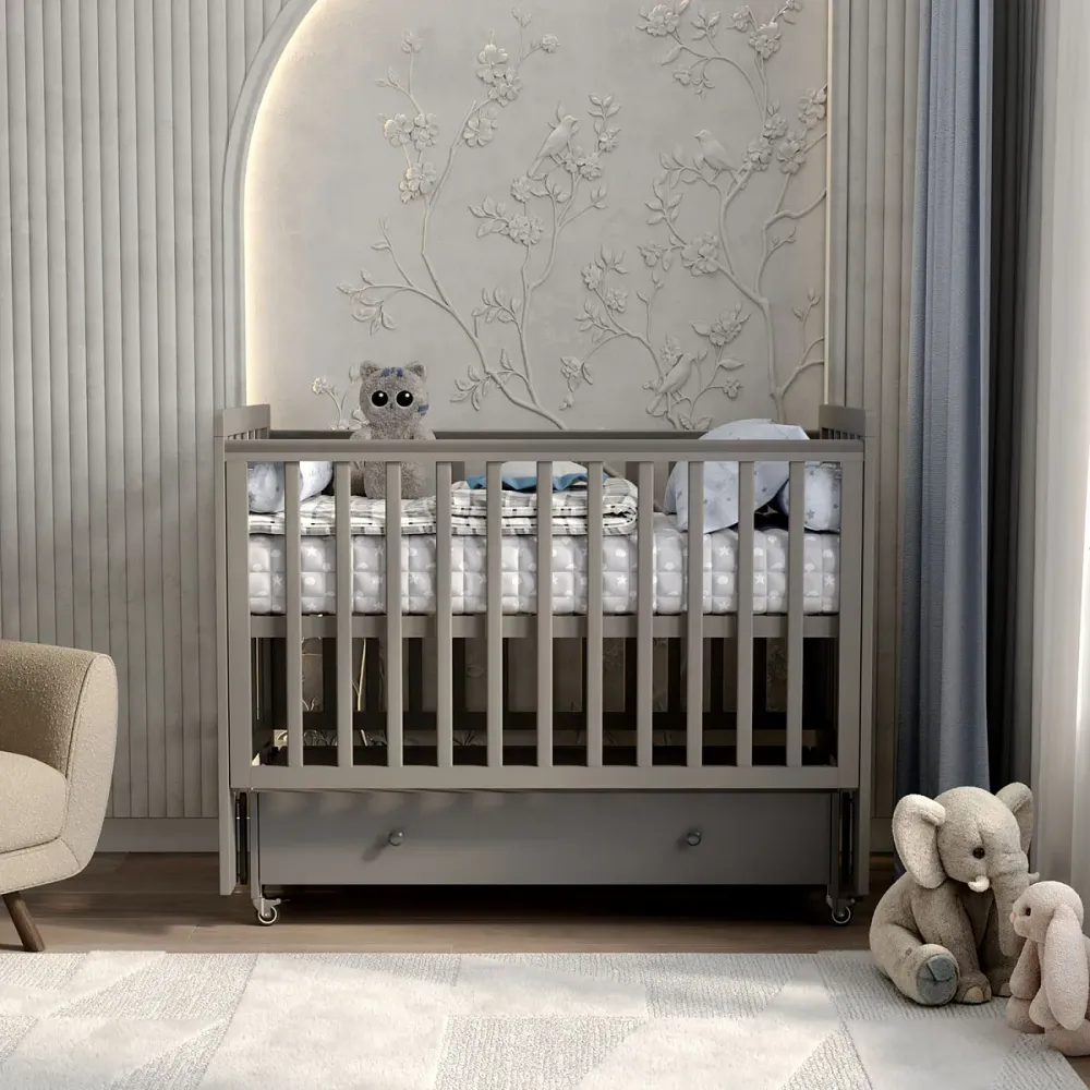 Кровать ANTEMI Classic Sleep 120х60 ящик+универсальный маятник цвет: Графит арт. НИК 22г Кровать ANTEMI Classic Sleep 120х60 ящик+универсальный маятник цвет: Графит арт. НИК 22г