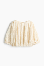 Блузка с рукавами-баллонами — Кремовый — H&M 1363824