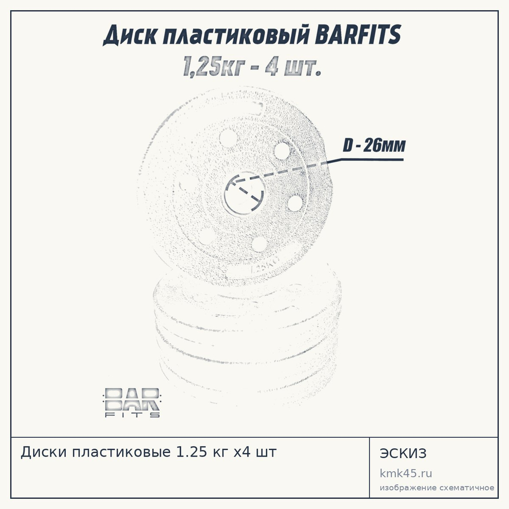 Диски пластиковые 1.25 кг х4 шт — от 510 ₽