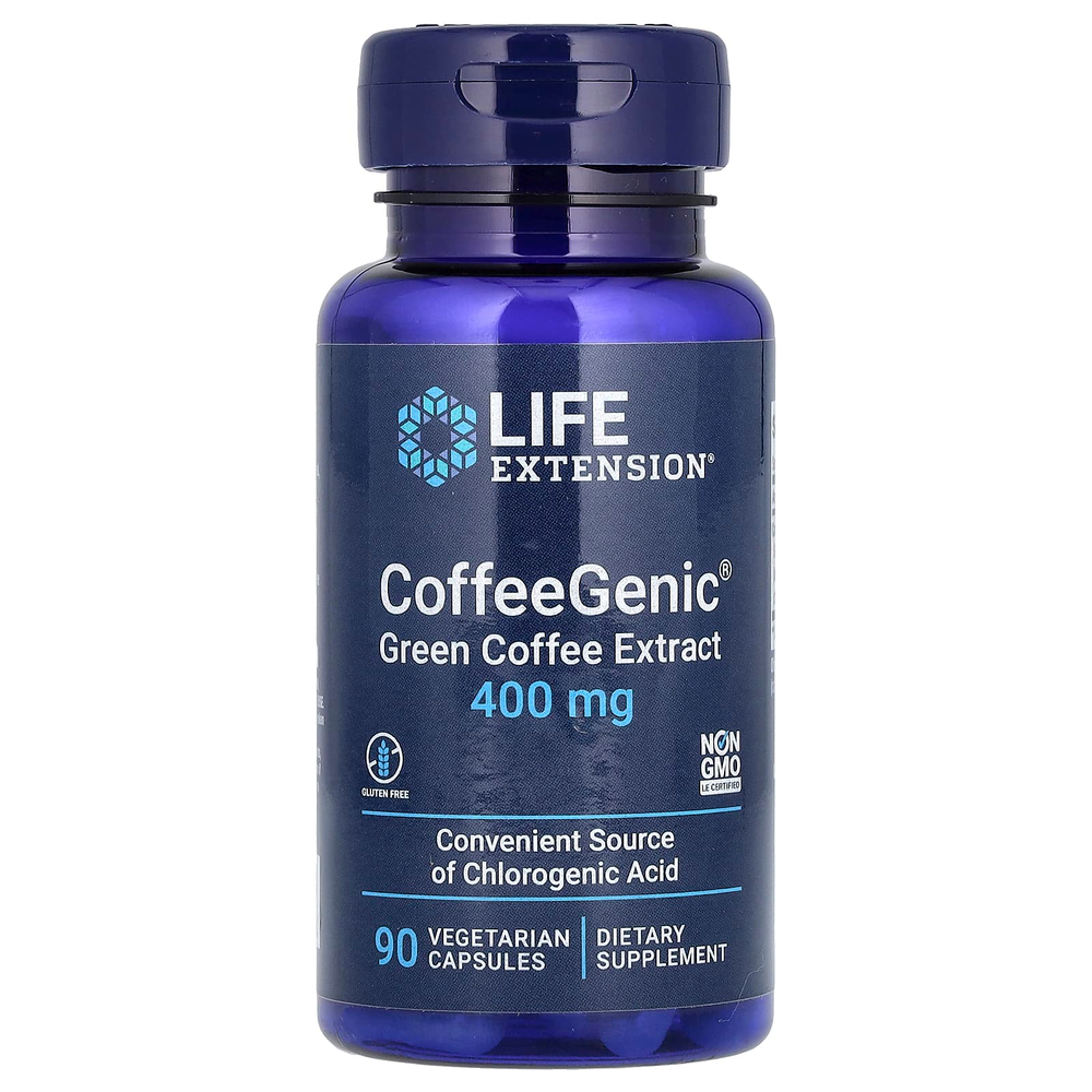 Life Extension, CoffeeGenic, экстракт зеленого кофе 90 овощных капсул