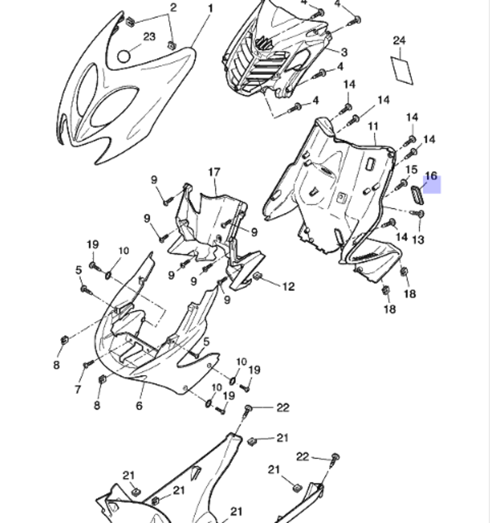 Заглушка Yamaha 3WVF834910