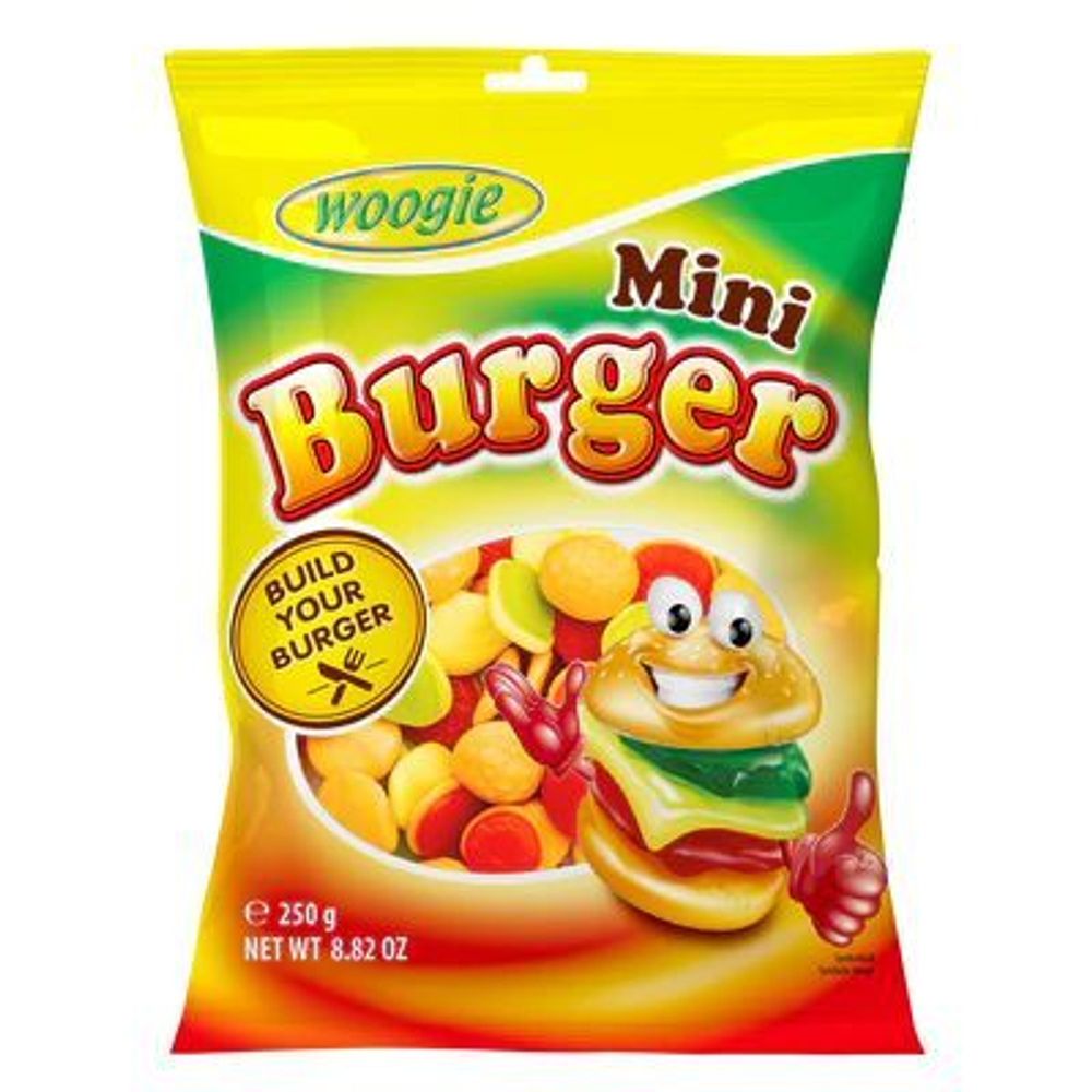 Жевательный мармелад Woogie Mini Burger, с натуральным соком, 250 г (Австрия)