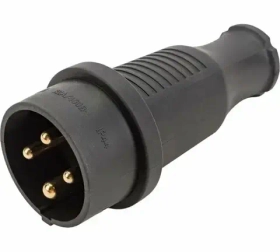 Вилка прямая каучук 3Р+РЕ 32А 380В IP44 TDM SQ0612-0006