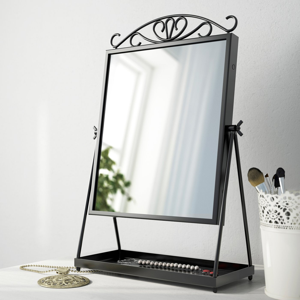 IKEA KARMSUND  (ИКЕА КАРМСУНД)  -  Зеркало настольное - чёрный 27х43 см